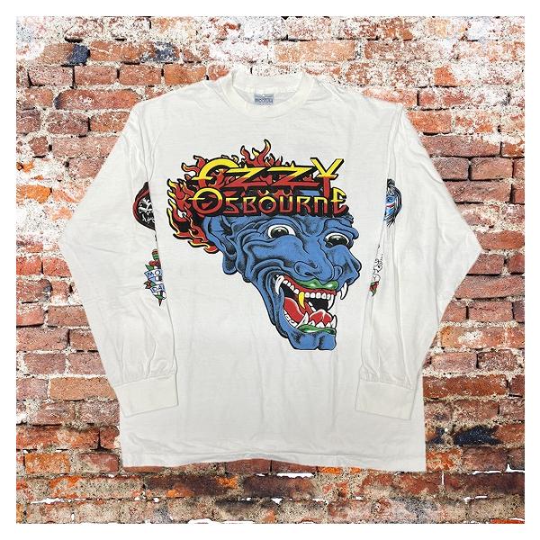 Ozzy Osbourne オジーオズボーン 長袖 Tシャツ 般若 デビル ロンT 白