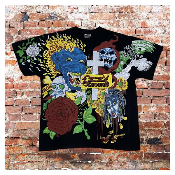 VINTAGE Ozzy Osbourne オジーオズボーン 総柄 古着Tシャツ 楽天市場】00s ☆ オジーオズボーン イラスト プリント Tシャツ