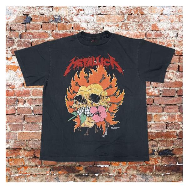 METALICA / メタリカ Tシャツ pushead Flaming Heart skull flower
