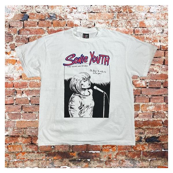 SONIC YOUTH ソニックユース Tシャツ XL 白 両面プリント｜バンドT