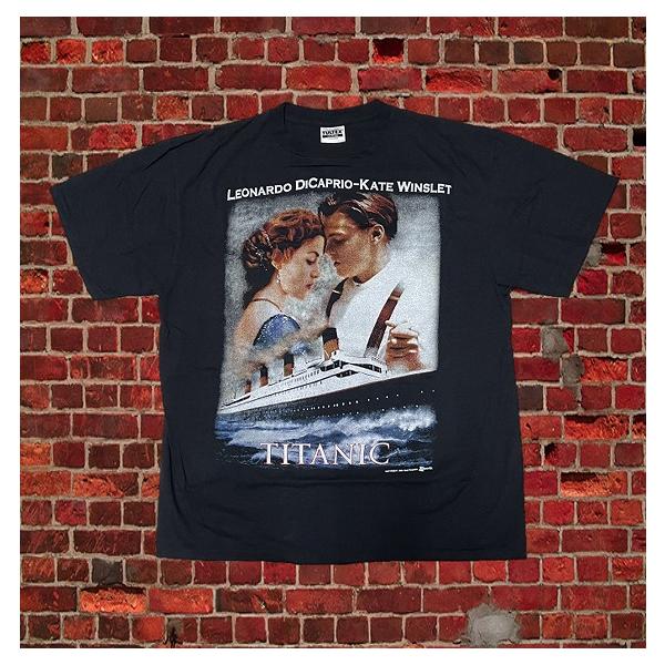 【希少デザイン】タイタニックロンT XL 映画T ジャック＆ローズ 黒 Titanic タイタニック Tシャツ 映画Tシャツ レオナルド・ディカプリオ