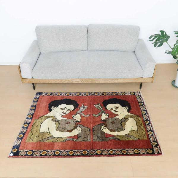 ギャッベ イラン製 158×107玄関マット 手織り ゾランヴァリ ギャッベ イラン製 158×107玄関マット 手織り ゾランヴァリ