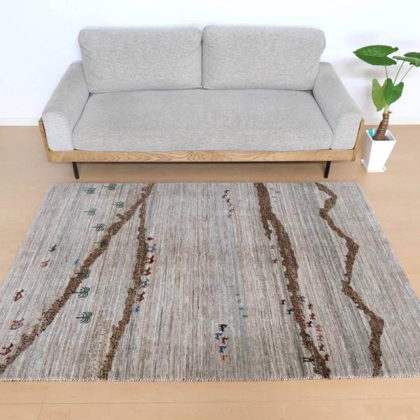 196×132cm　ギャッベ　手織り　民族ギャッベ　アクセントラグ　リビングラグ プレミアムギャッベ／ホシナマイ（ルリバフ） 196×136cm イラン産
