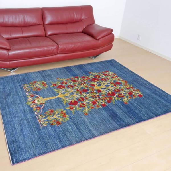 プレミアムギャッベ/ホシナマイ(ルリバフ) 210×148cm イラン プレミアムギャッベ/ホシナマイ(ルリバフ) 210×148cm イラン