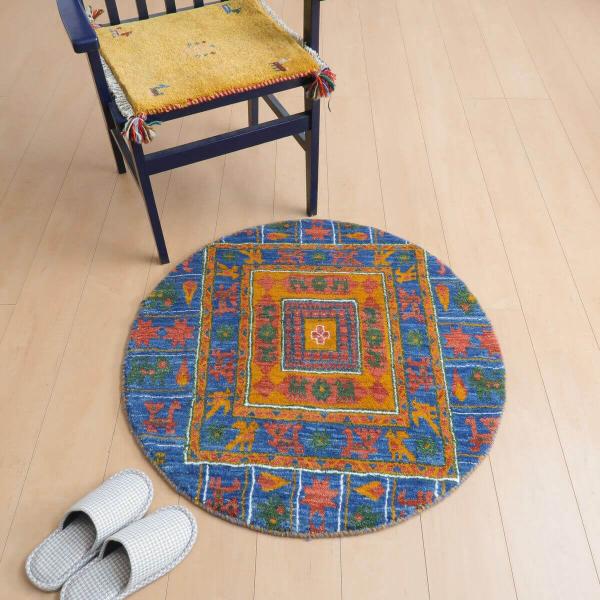 ギャッベ　ホシナマイ（カシュクリ） 149x48cm 最高級イラン産 プレミアムギャッベ 絨毯／ホシナマイ（カシュクリ） 直径85cm