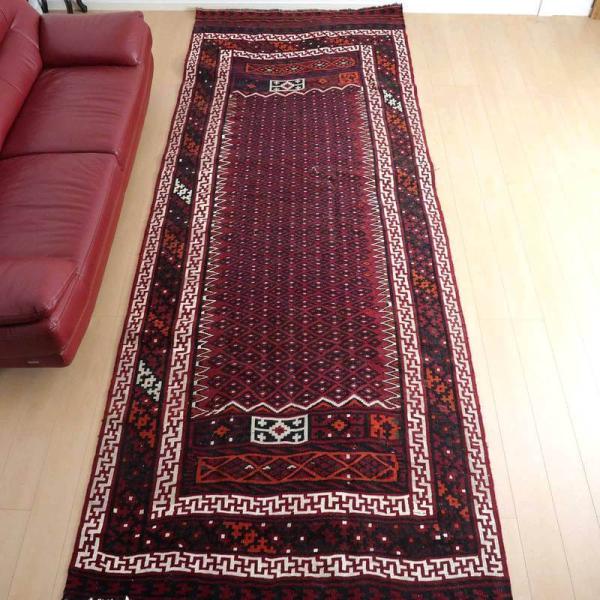 キリム ラグマット イラン・シルジャン産 403×156cm 手織り ラグ