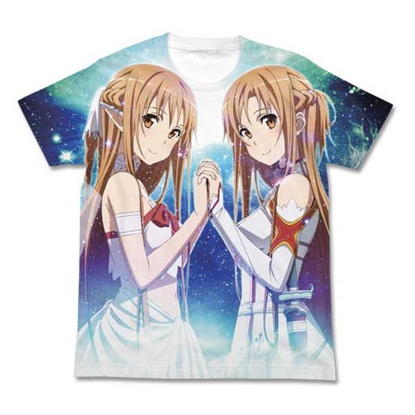 ソードアート・オンライン フルグラフィックTシャツ アスナ＆アスナ WHITE-XL