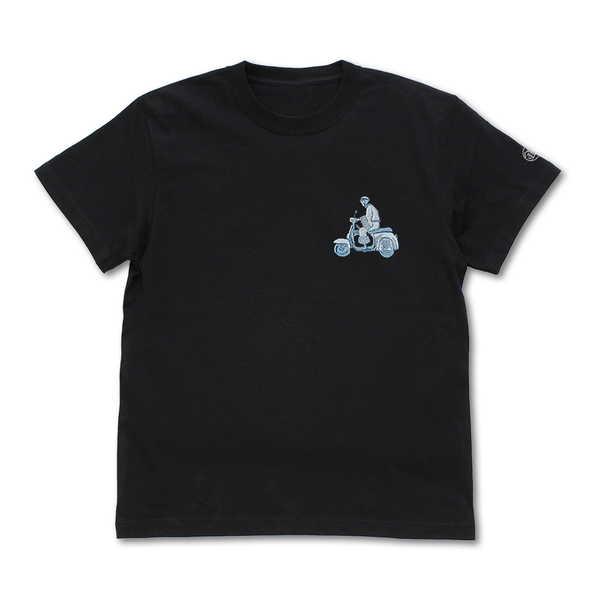 銀魂． ワンポイント刺繍Tシャツ 銀さんとバイク BLACK-M【予約 11/下 発売予定】