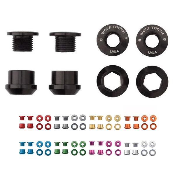 WOLF TOOTH �E���t�g�D�[�X Set of 4 Chainring Bolts+Nuts for 1X - 4 pcs 6mm