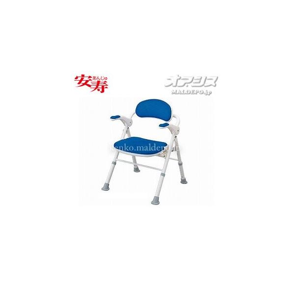 安寿 折りたたみシャワーベンチ TS ブルー 535-465 アロン化成 座面幅