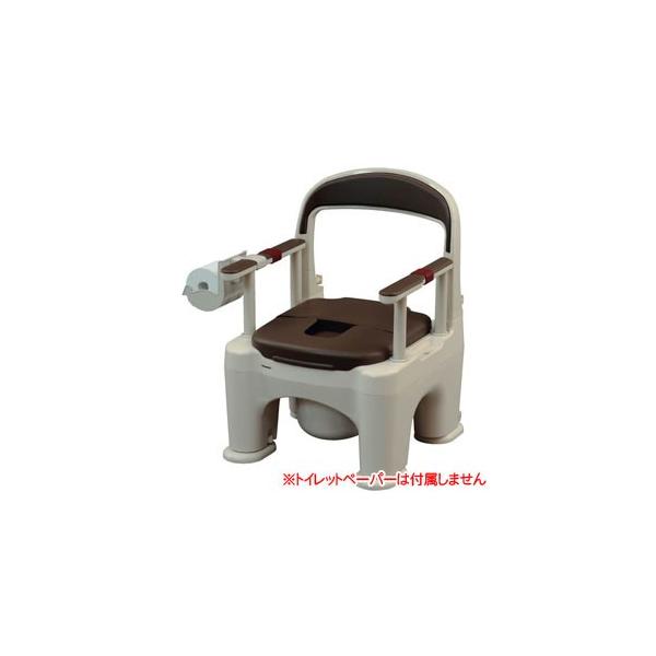 樹脂製ポータブルトイレ 座楽 ラフィーネ プラスチック便座(モカ