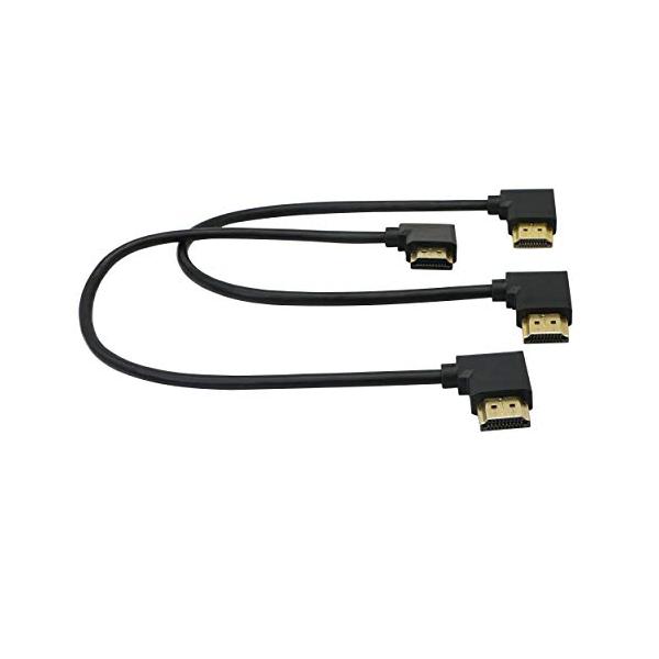 SinLoon 金メッキ 高速 90度 右 HDMI オス - 左 HDMI オスアダプタケーブル イーサネット 3D オーディオリターン対応 (0.
