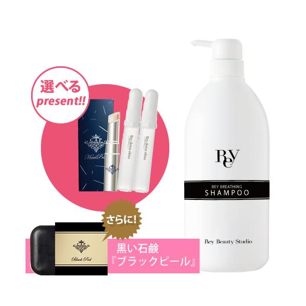 レイ (Rey) ブリージングシャンプー 1000ml 【選べるプレゼント付♪】頭皮の健康を第一に考えた男女兼用の黒いシャンプー<REY>