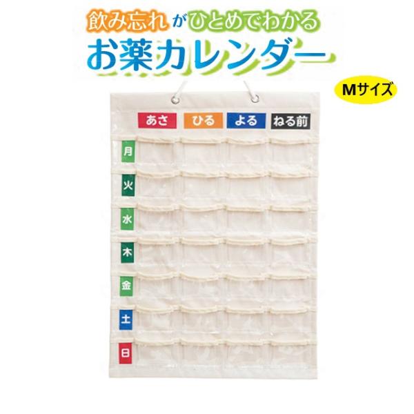 服薬管理　投薬管理　薬ケース 　くすり　整理　飲み忘れ防止　お薬カレンダー　壁掛けタイプ Ｍ　1日4回用 1週間