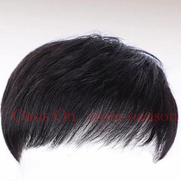 【品名】：メンズウィッグ【カラー 】：全1色【ネットサイズ】：16×18CM【素材】：人毛【産地】：中国検索ワード：ウィッグ ロング ショート　フルウィッグ 部分ウィッグ　つけ毛　グラデーション ウイッグ カール ウェーブ 自然 セミロング...