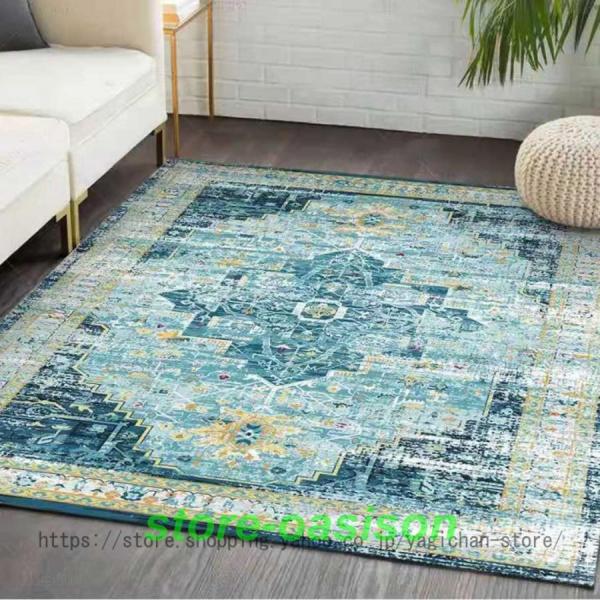 ペルシャ柄 ラグ ラグマット ダイニングラグ 160x230cm アイボリー ラグ カーペット 3畳 ペルシャ絨毯風 160X230CM 滑り止め 花柄 洗える
