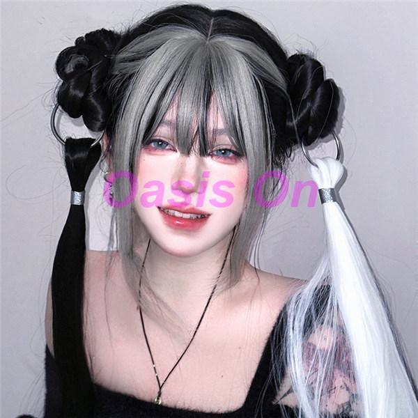 銀髪 ウィッグ メッシュ レディース フルウィッグ ロング 巻き髪