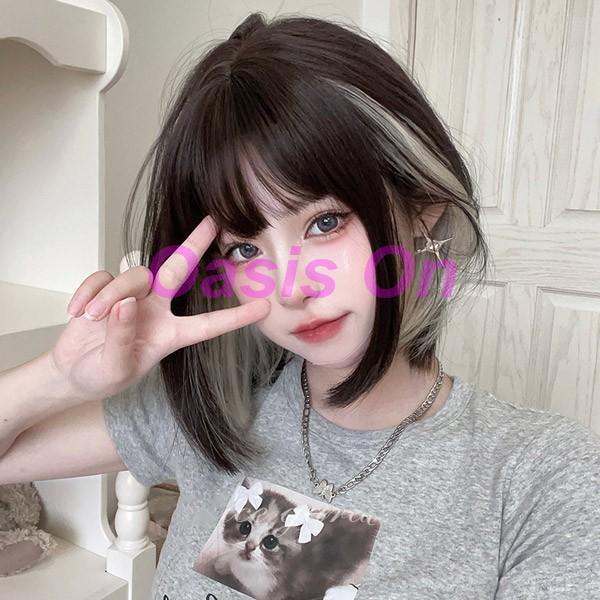ウィッグ メッシュ レディース フルウィッグ ショート ストレート
