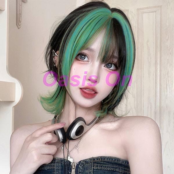 ウィッグ メッシュ レディース フルウィッグ ミディアム ストレート