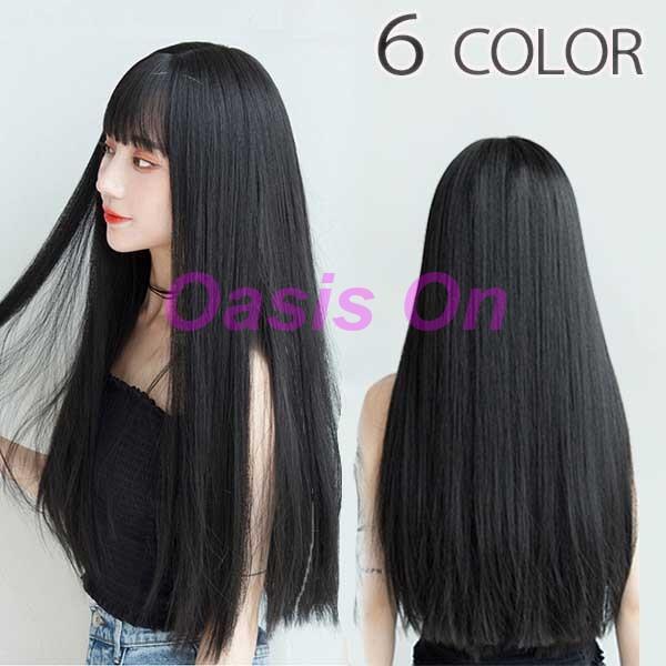 ウィッグ フルウィッグ 長髪 ブラック ロング ストレート ロング