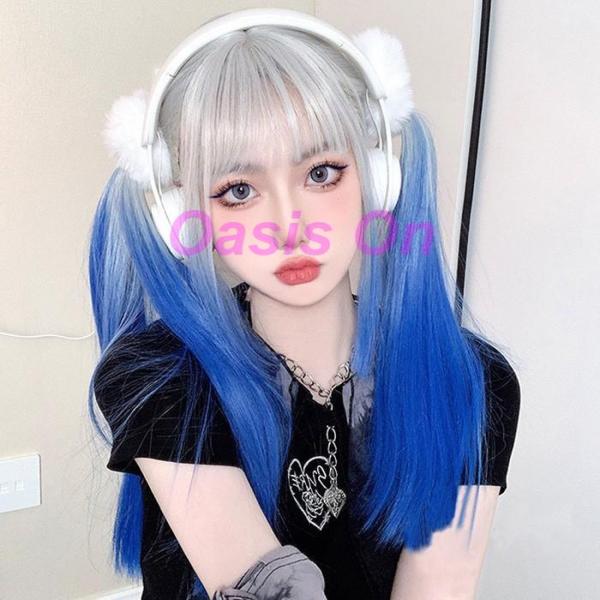 ウィッグ lolita レディース フルウィッグ グラデーション 長髪 ロング