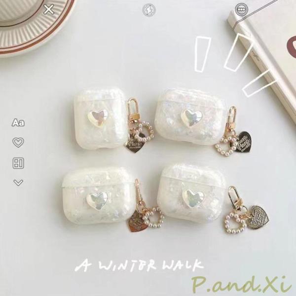 airpods pro ケース 韓国 airpods 第3世代 ケース airpods pro 第2世代 ケース airpods ケース シリコン シェル ハート チャーム おしゃれ かわいい
