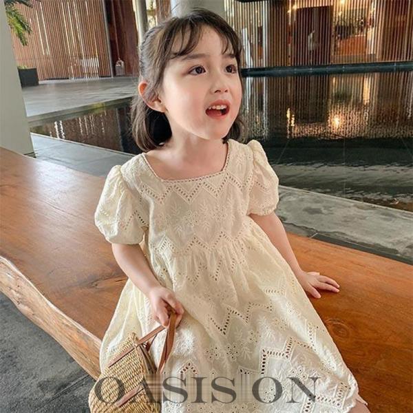 子供 レースワンピース ワンピース 子供ドレス 半袖ワンピース 膝丈ワンピース 女の子 キッズ 子供 子供ワンピース 結婚式 発表会 日常服ふんわりボリュームたっぷりおしゃれなレースワンピースこれ１枚でお着替えもラクチン?夏のいちおしアイテ...