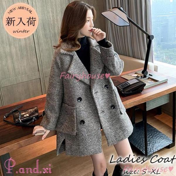 チェスターコート レディース 秋冬 チェック柄 チェスターコート ミディアム丈 ラシャコート ダッフルスーツオーバー アウター 通勤着痩せ オシャレ 40代 チェスターコート レディース 秋冬 40代 チェック柄 ミディアム丈