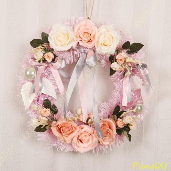 クリスマス リース クリスマス花輪 ナチュラルリース 玄関 造花 壁掛けフラワー ぶら下げ飾り ドアリース 飾り 庭園 結婚式 店舗 撮影 道具 クリスマス飾り 【素材】 PVC【サイズ】直径（外径）：40cm※色/デザイン:写真ご参考※梱...