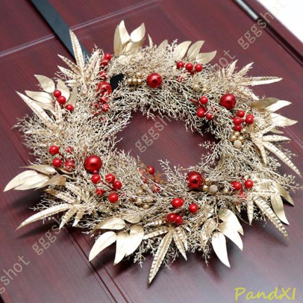 クリスマス リース クリスマス花輪 ナチュラルリース 玄関 造花 壁掛けフラワー ぶら下げ飾り ドアリース 飾り 庭園 結婚式 店舗 撮影 道具 クリスマス ハロウィン 飾り デコレーション リース 可愛い【素材】 PVC【サイズ】直径（外...