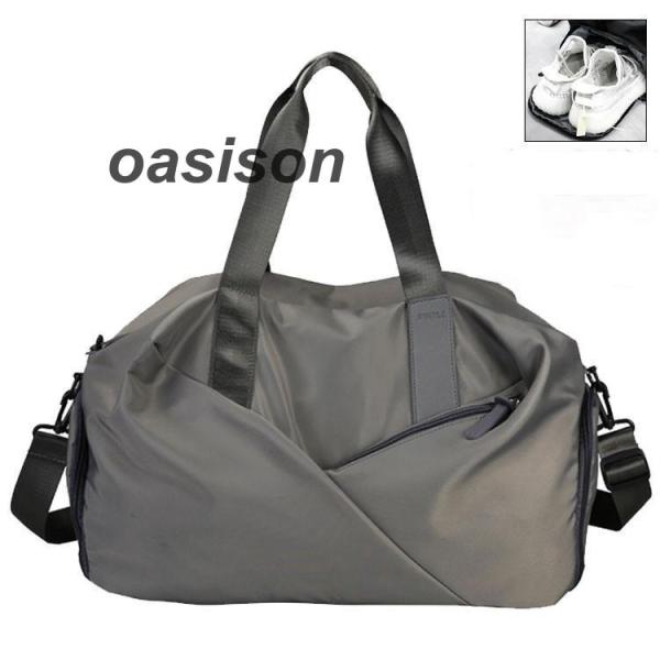 ■品名:スポーツトートバッグ    　■素材（外側）:ナイロン 　■素材（内側）:ポリエステル　■サイズ(約):横42cm、縦25cm、マチ24cm■開閉式：ファスナー式■ショルダーベルト：付属します(全長110CM)■持ち手の高さ（上部ま...