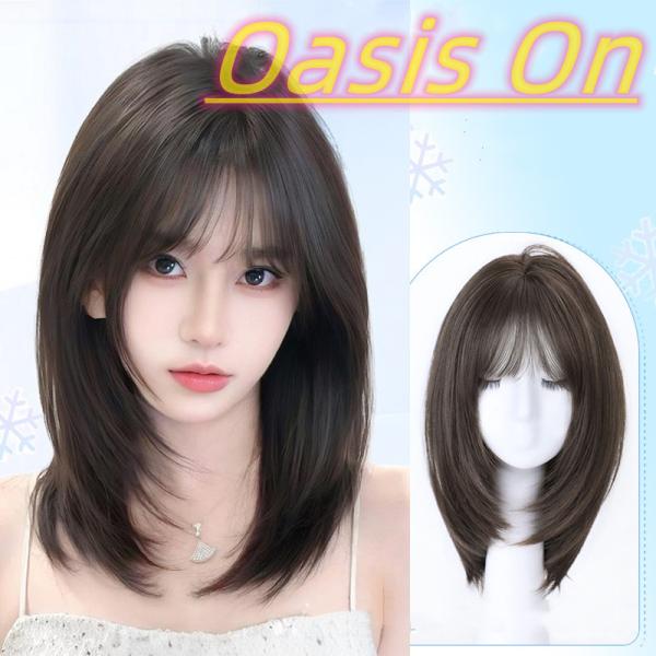 ウィッグ フルウィッグ ショート 自然 ブラウン 日常 レディース 切りっぱなしボブ ボブヘアー 原宿風 かつら ぱっつん前髪 可愛い 耐熱ウィッグ