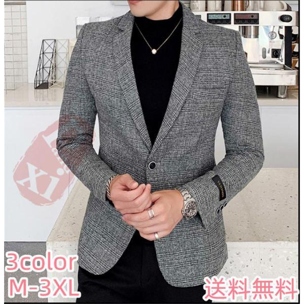 テーラードジャケット メンズ スーツ ビジネスジャケット　紳士服 コート 秋冬 新作 ジャケット カジュアル ジャケット アウター チェック柄　メンズコート テーラードジャケット メンズ スーツ ビジネスジャケット 紳士服