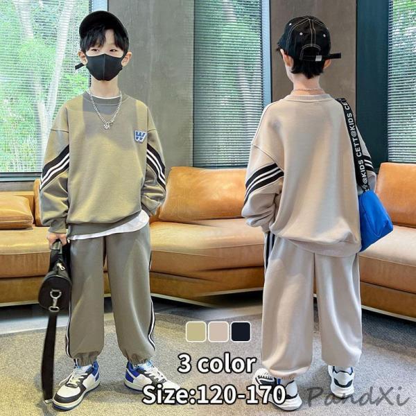 子供ジャージ  上下セット 男の子スウェットセットアップ パーカー トレーニングウェア スポーツウェア キッズ  ジュニア 子供服 春秋商品詳細■素材：綿60%/ポリエステル40%■カラー：ベージュ/ブラック/グリーン■サイズ：cm120：...
