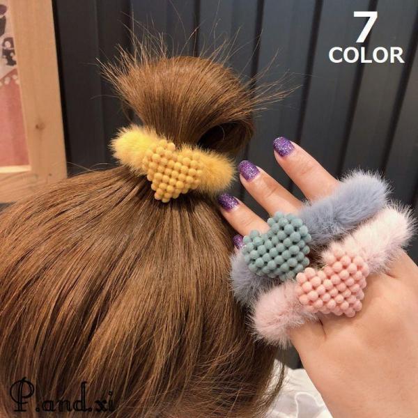 シュシュ ヘアゴム レディース 大人 ヘアアクセサリー ふわふわ