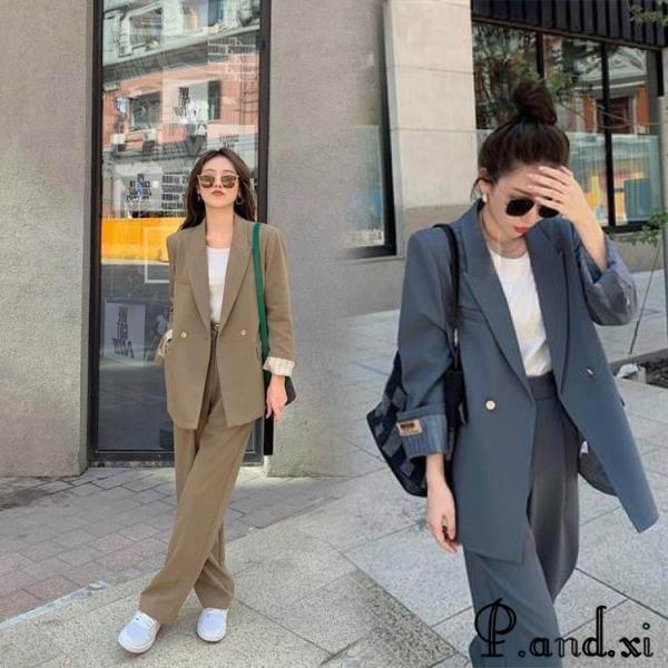 レディースファッション レディース セットアップ スーツ ブラウン