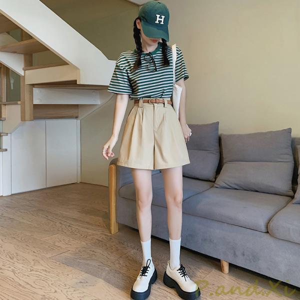 ショートパンツ レディース ハーフパンツ ワンドパンツ 5分丈 スーツ