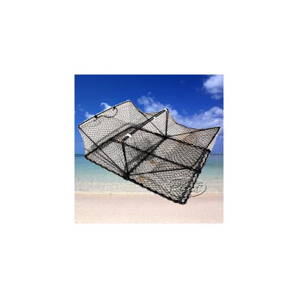8セット 手軽に捕れる カニカゴ 「角型」 魚網 サイズ:長さ60×巾45×高