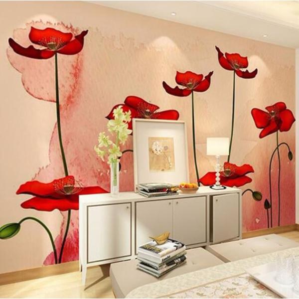 ３d 壁紙 おしゃれ Diy 1ピース 1m2 ヨーロッパモダン ピンク 赤い花 インテリア 部屋装飾 耐水 防湿 防音 ah ペンギン堂雑貨店 通販 Yahoo ショッピング