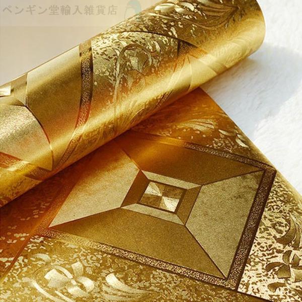 美品 ３d 壁紙 おしゃれ Diy 53 1000cm ジオメトリ 金 ゴールド Pvc 防水 カビ対策 クロス インテリア 装飾 寝室 リビング 爆買い