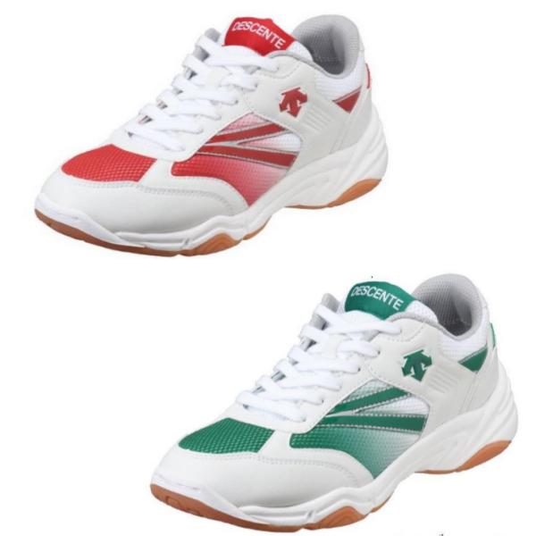 DESCENTE（デサント） 滑るの嫌 生ゴム底 DST120T 赤 緑 n 体育館履き