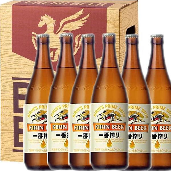 アサヒ生ビール キリン一番搾り 中瓶 (500ml) 6本 箱入り : 大場酒店