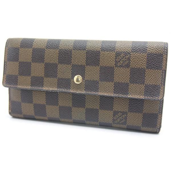 中古 安心価格 LV ルイヴィトン ダミエ 三つ折り長財布 ポルト 