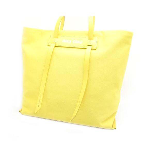 miu 中古 美品 miumiuミュウミュウ カナパ トートバッグ イエロー 