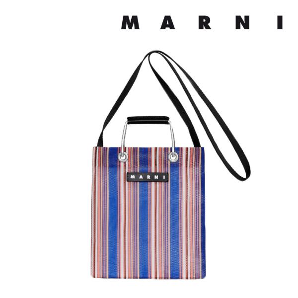✨最終値下げ✨マルニフラワーカフェ　カゴバッグ　ハンドバッグ　ストライプ ロゴ マルニ フラワーカフェ ストライプ ミニ ショルダーバッグ カゴ