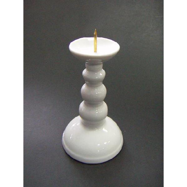 ローソク立 火立 陶器 白 4寸 底広 金釘芯 : 注文の多い仏具屋 ローソク立 火立 陶器 白 4寸 底広 金釘芯 : 注文の多い仏具屋