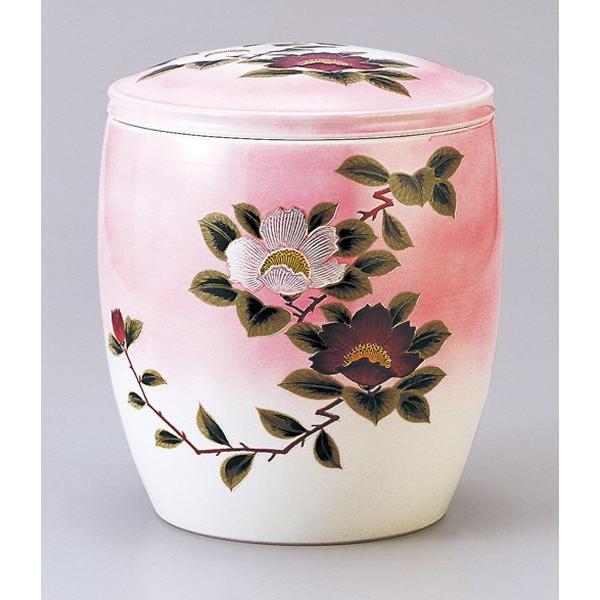 骨壺 骨ガメ 銀山茶花 ピンク 7寸 A2-4 九谷焼骨壷 : 注文の多い仏具屋