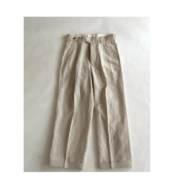 HAVERSACK / リネンシャンブレー セミフレアーパンツ NATURAL