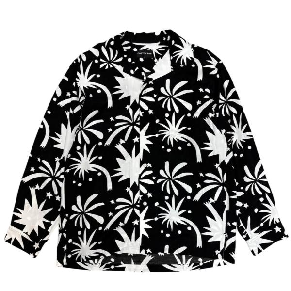 cotton pan 花火 アロハシャツ COTTON PAN / Shawn 花火 L/S RAYON SHIRT BLACK コットンパン