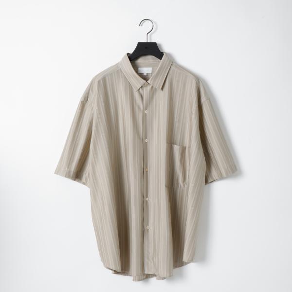 KANEMASA PHIL / 46G Atmosphere Stripe S/S Shirt KHAKI KANEMASA PHIL / 46G Atmosphere Stripe S/S Shirt KHAKI